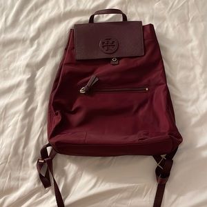 Tory Burch Nylon Backpack in Burgundy